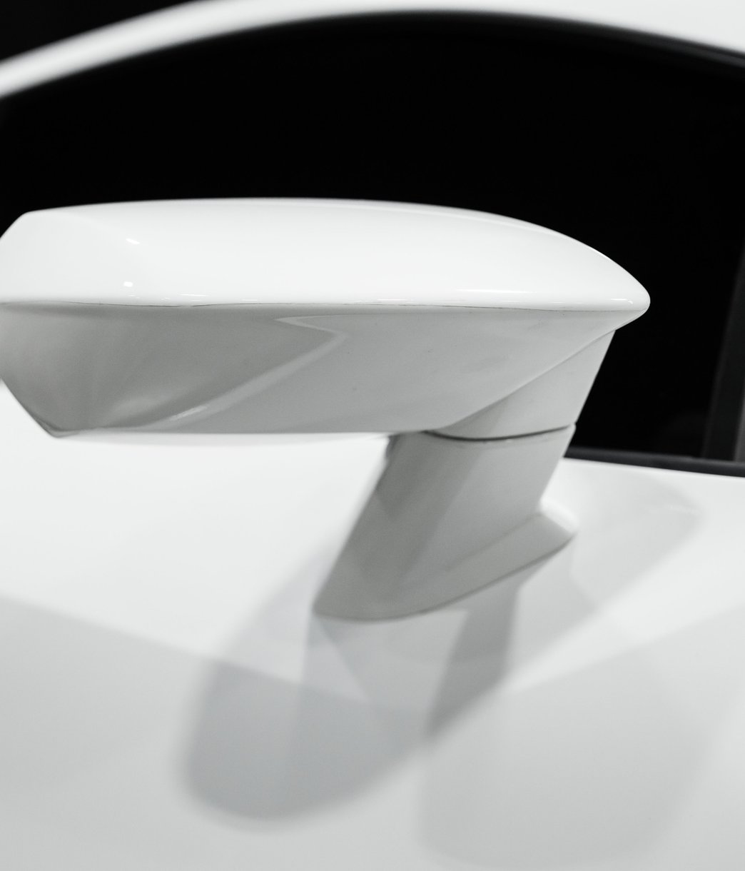 the wing mirror of a sports car
