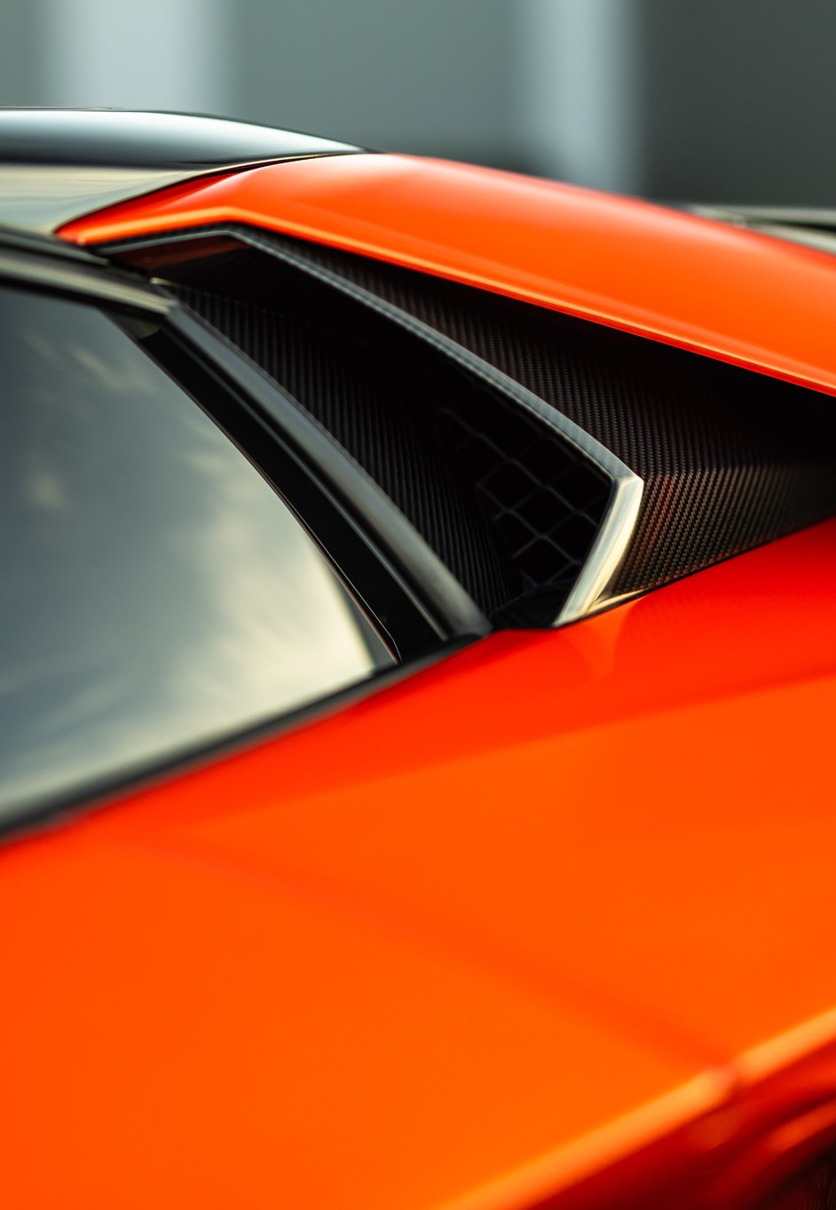 the rear intake of a sports car